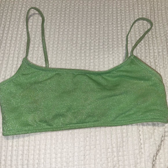 MICA LIME SPARKLE TRIANGL BIKINI Size small + and medium bottoms - Picture 3 of 6